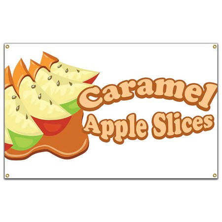 Signmission Caramel Apple Slices Banner Concession Stand Food Truck Single Sided B-96 Caramel Apple Slices19